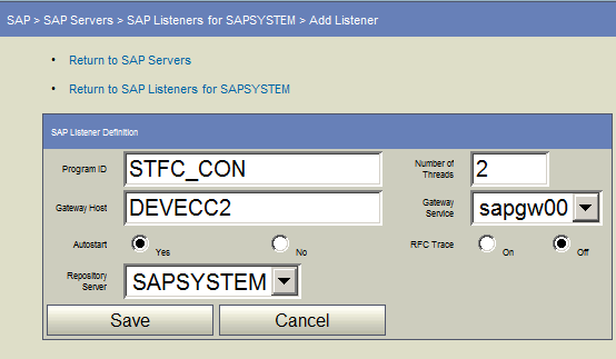 Create STFC_CON Listener