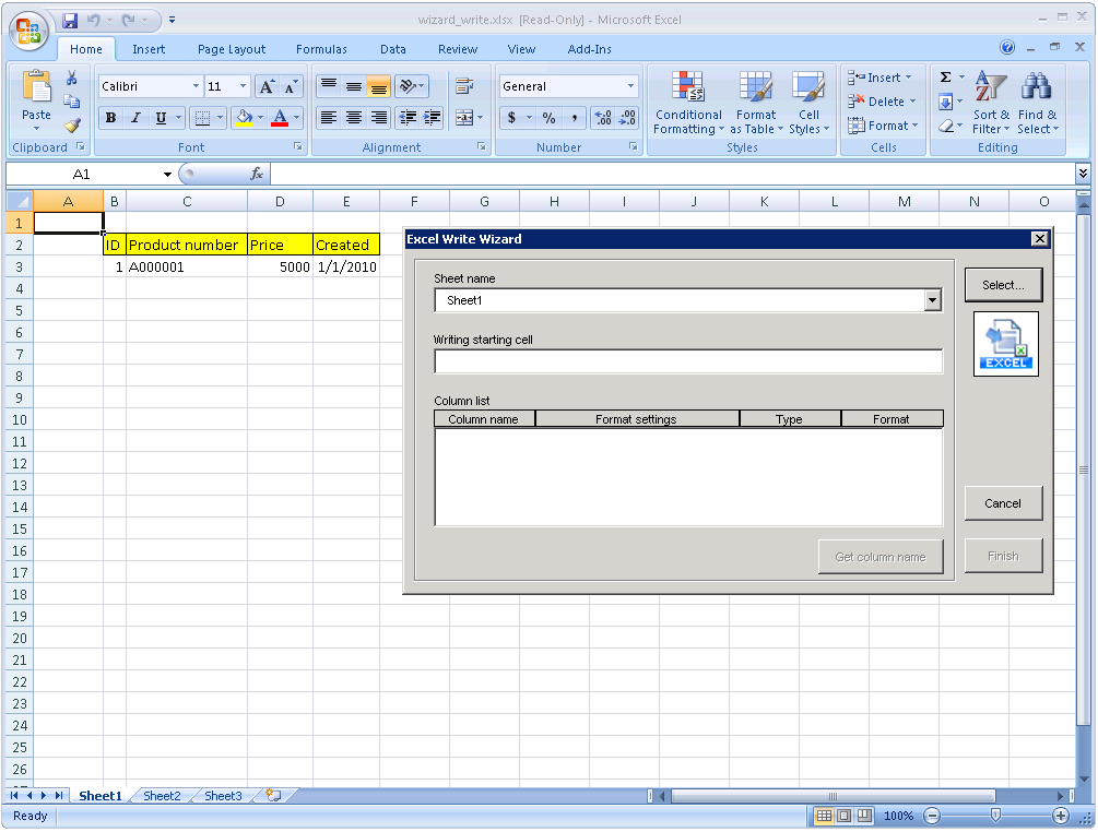 [Excel] Excel Write Wizard