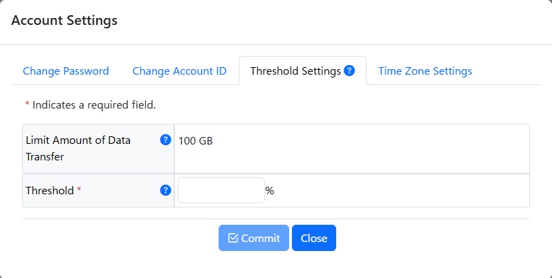 Account Settings screen
