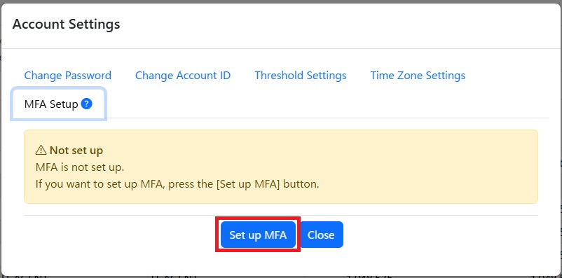 Configure multifactor authentication screen