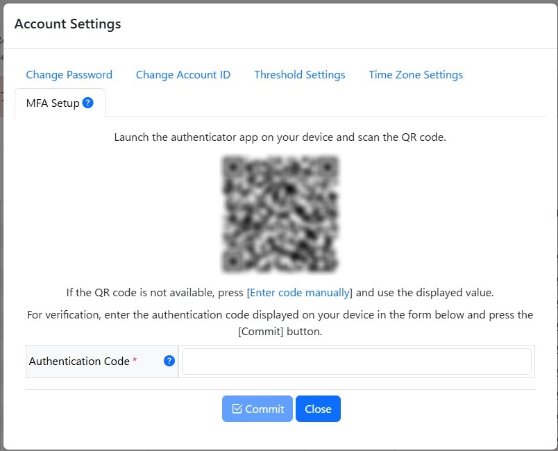 Configure multifactor authentication screen