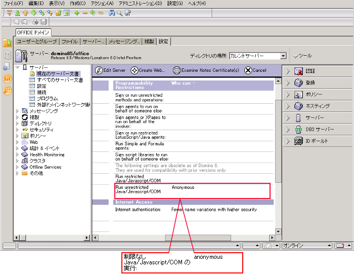 IBM Domino]環境設定